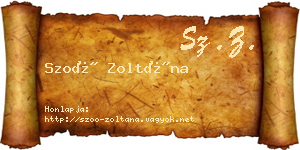 Szoó Zoltána névjegykártya